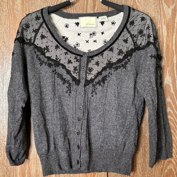 Guinevere Sweater Womens M Lambswool Angora Rabbit Hair Button Cardigan Sweater - Picture 1 of 8